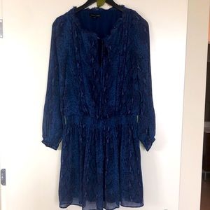 Snake Print Smock Waist Dress